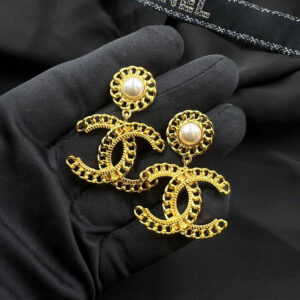 CHANEL Gold Plated Earrings