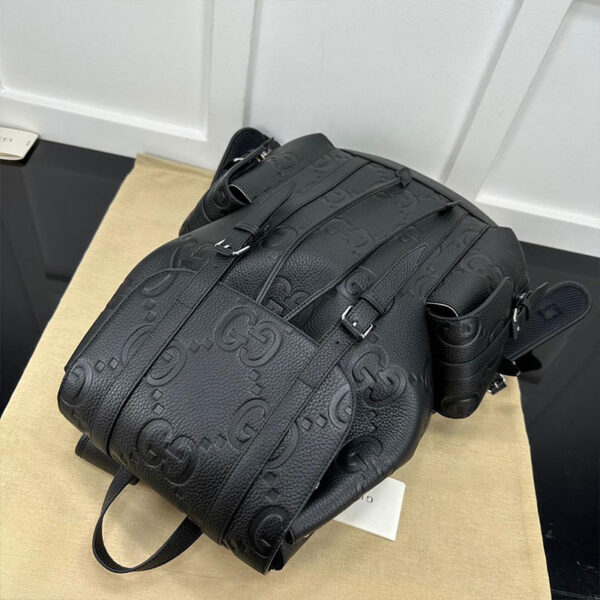 Jumbo GG backpack in black leather